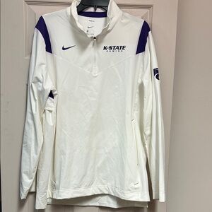 K State Rowing Nike White and Purple Quarter-Zip Pullover